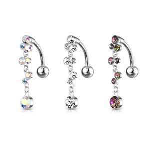 3/$28 Cascading Crystal Set Bubbles Dangle Belly